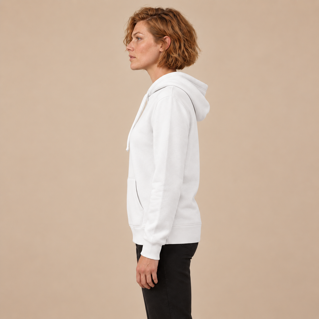 Hoodie voor dames met verstelbare capuchon en geribde zoom