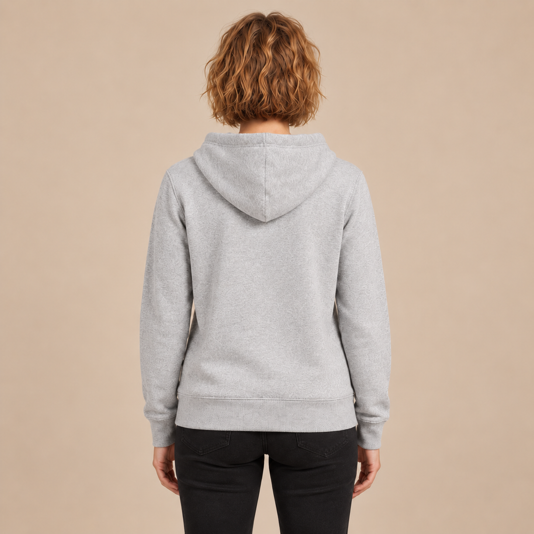 Hoodie voor dames met verstelbare capuchon en geribde zoom