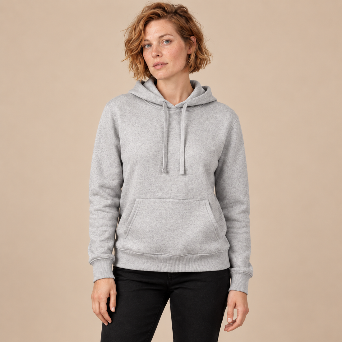 Hoodie voor dames met verstelbare capuchon en geribde zoom