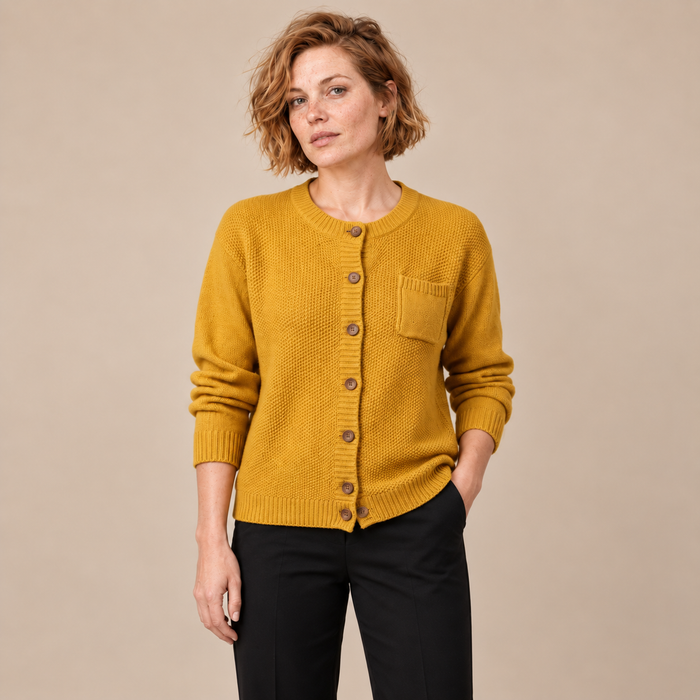 Damesvest met knoopsluiting en borstzak