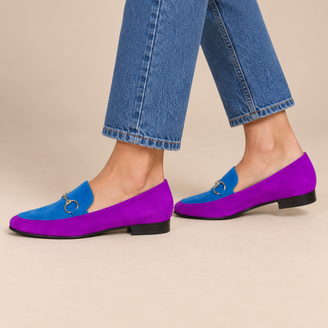 Leren damesloafers met metalen bit voor elk seizoen