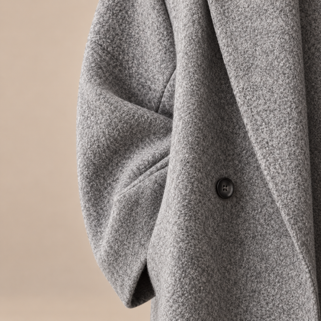 Oversized lange damesjas met klassieke revers