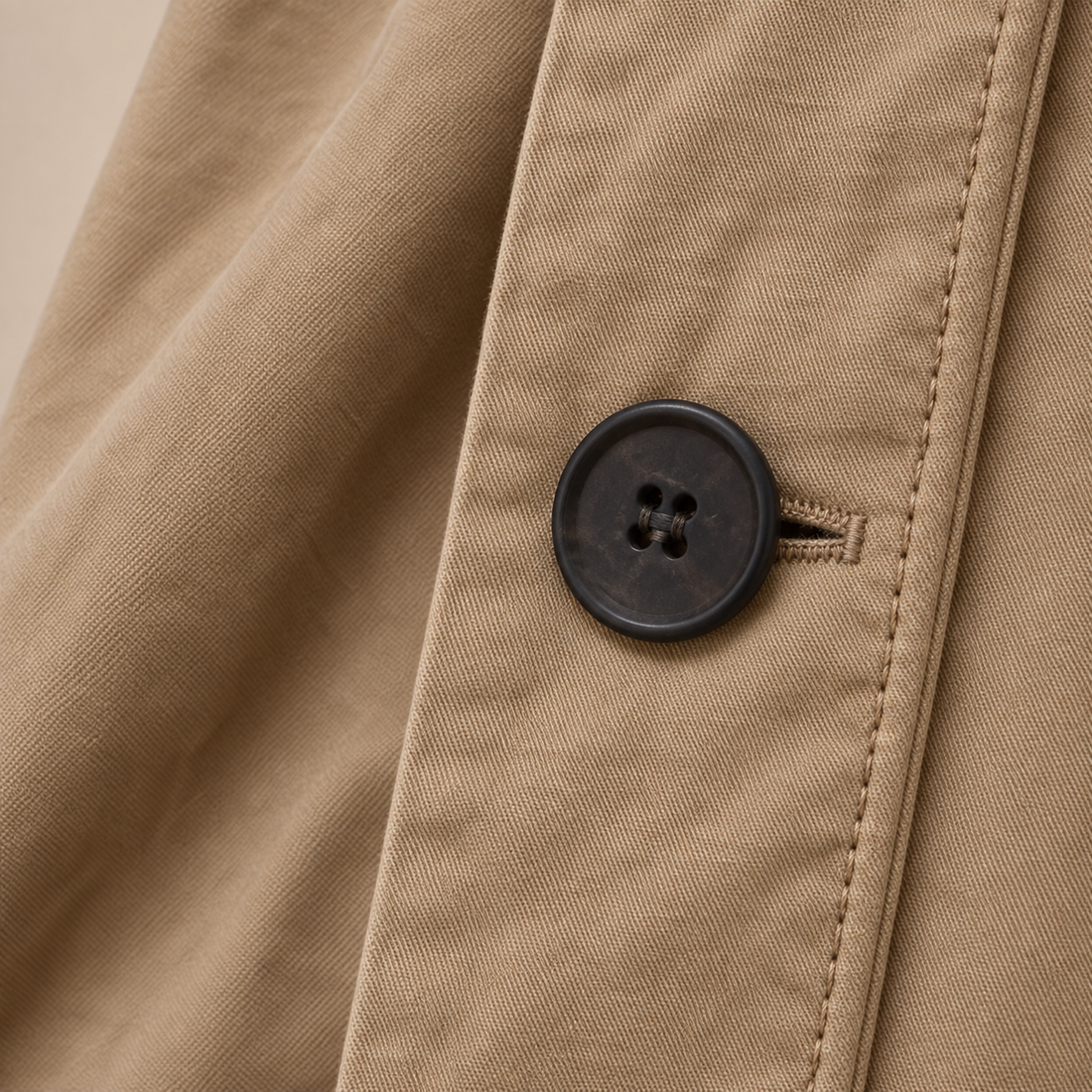 Lange damestrenchcoat met capuchon en knoopsluiting