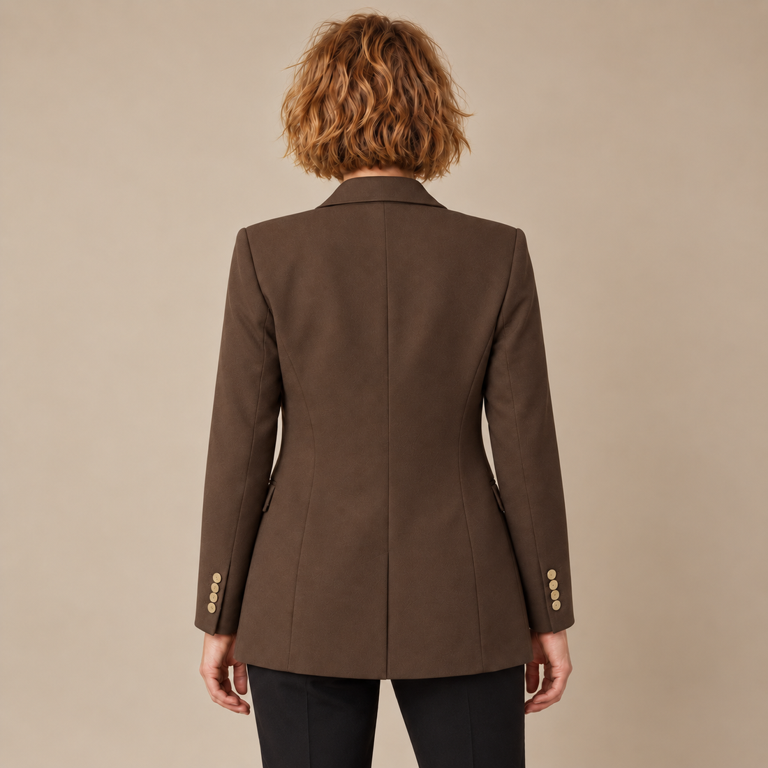 Dubbelrijige damesblazer met reverskraag