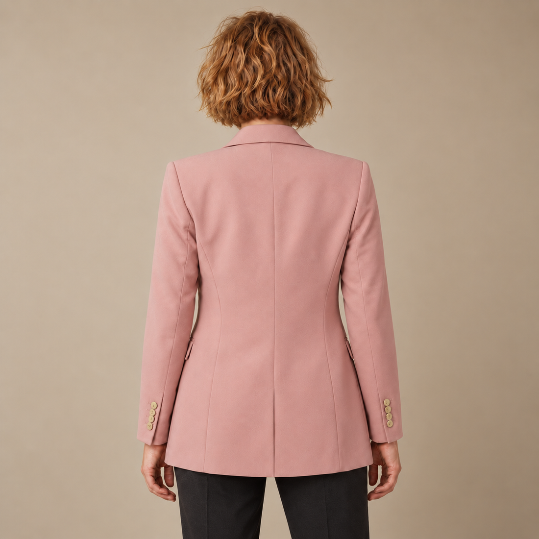 Dubbelrijige damesblazer met reverskraag