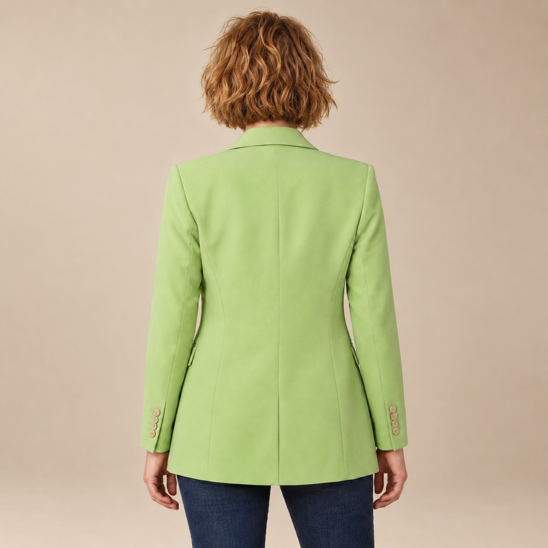 Dubbelrijige damesblazer met reverskraag
