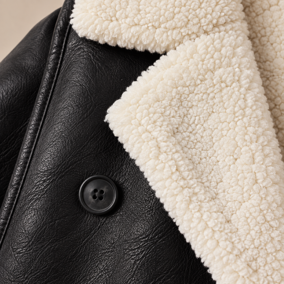 Dubbelrijige damestrenchcoat met sherpavoering