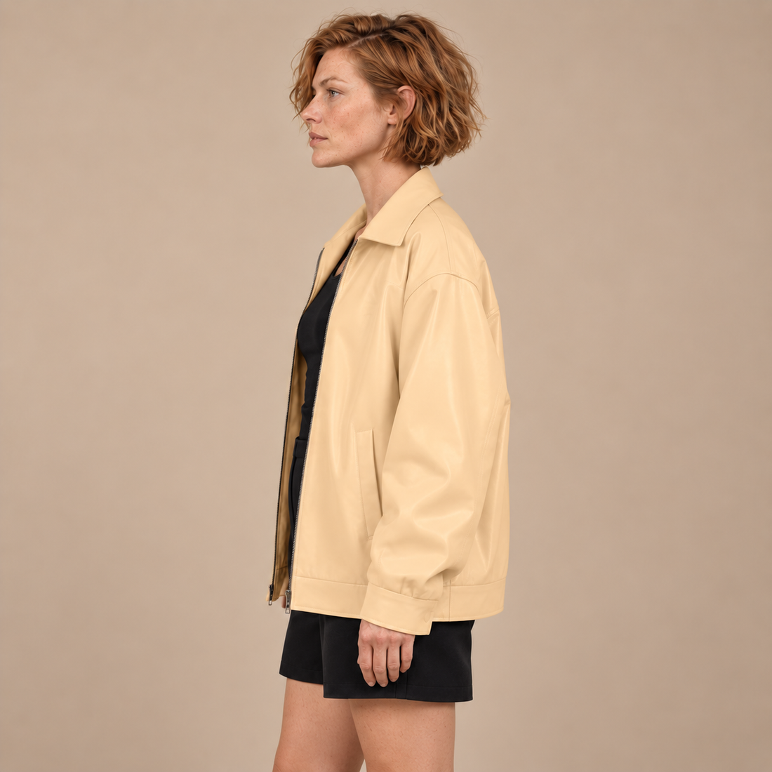 Oversized bomberjack voor dames met kraag en ritssluiting