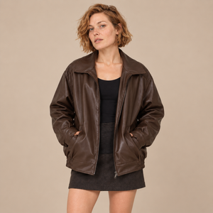 Oversized bomberjack voor dames met kraag en ritssluiting