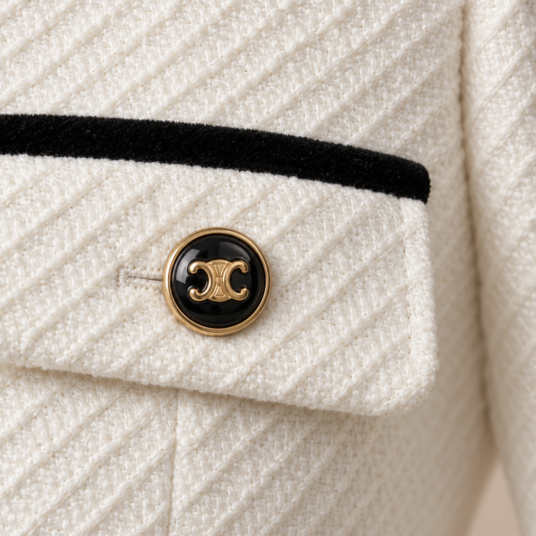 Damesblazer met ceintuur en knoopsluiting