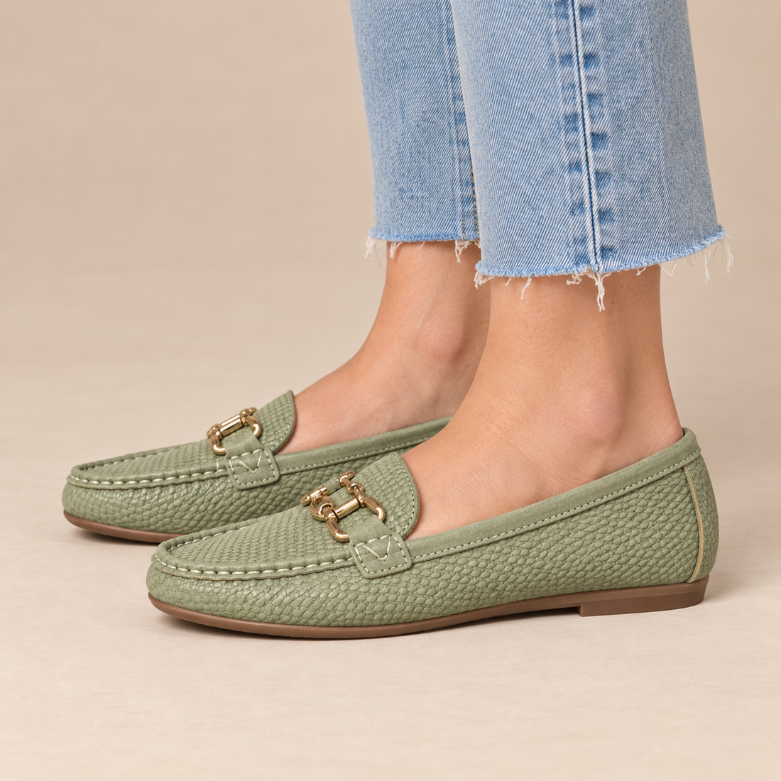 Loafers voor dames met gestructureerd bovenwerk voor dagelijks gebruik