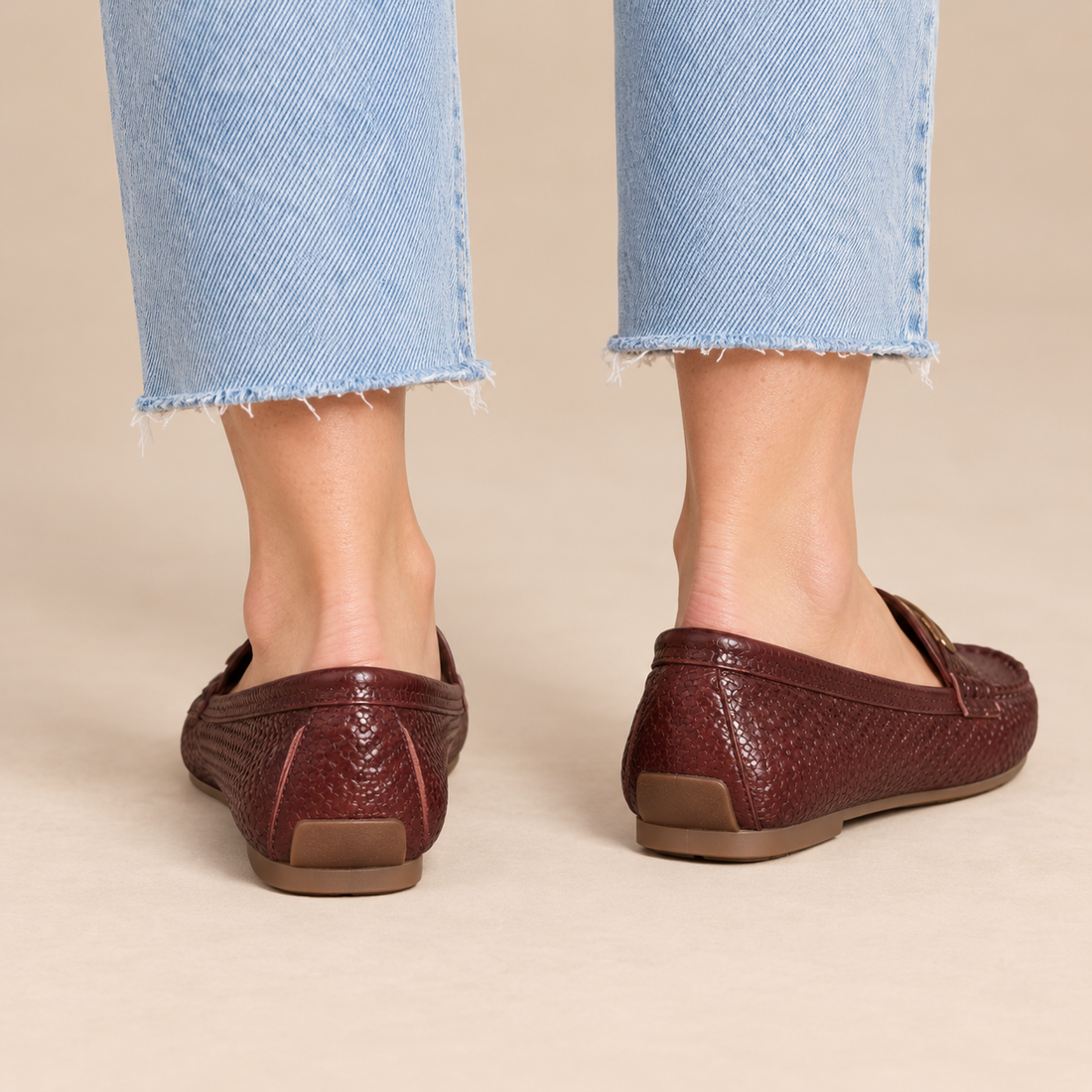 Loafers voor dames met gestructureerd bovenwerk voor dagelijks gebruik