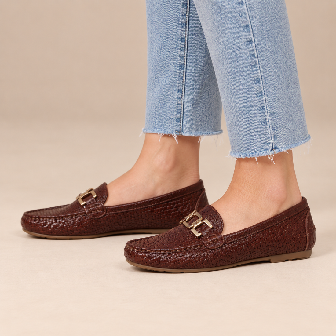 Loafers voor dames met gestructureerd bovenwerk voor dagelijks gebruik