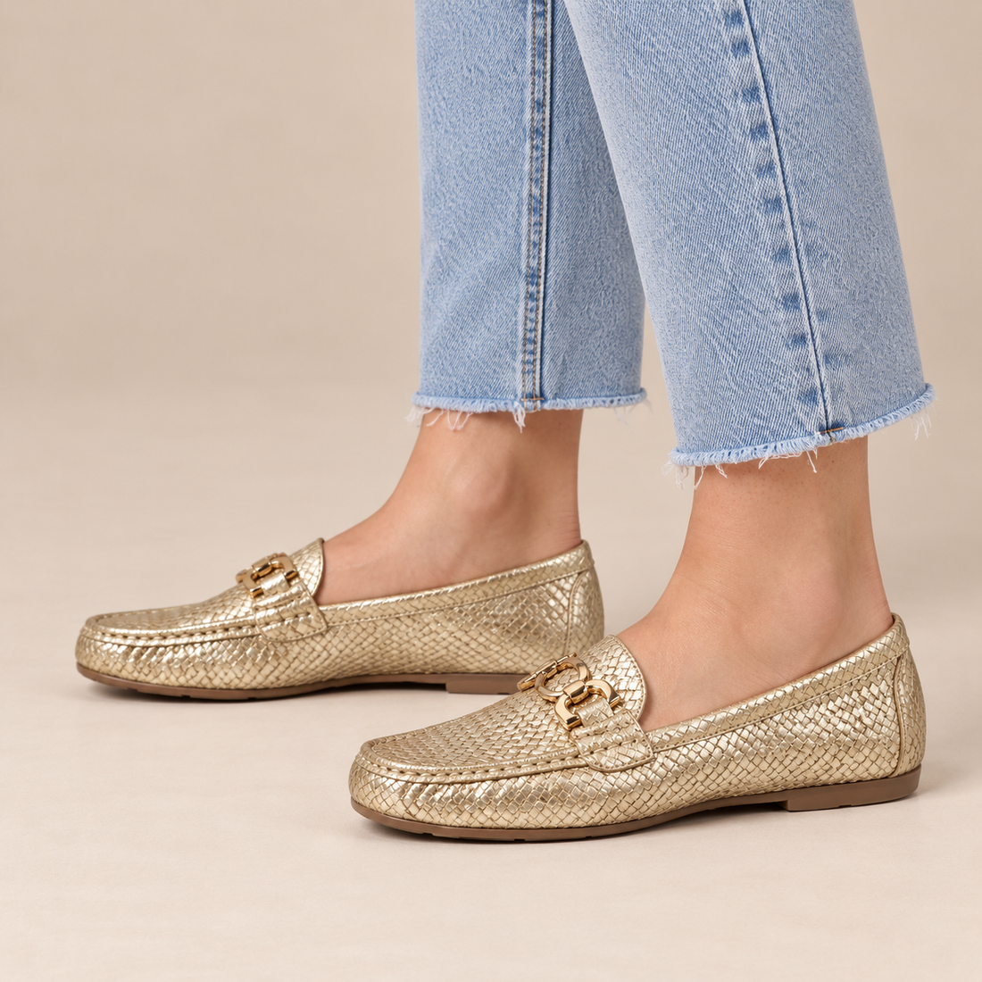 Loafers voor dames met gestructureerd bovenwerk voor dagelijks gebruik