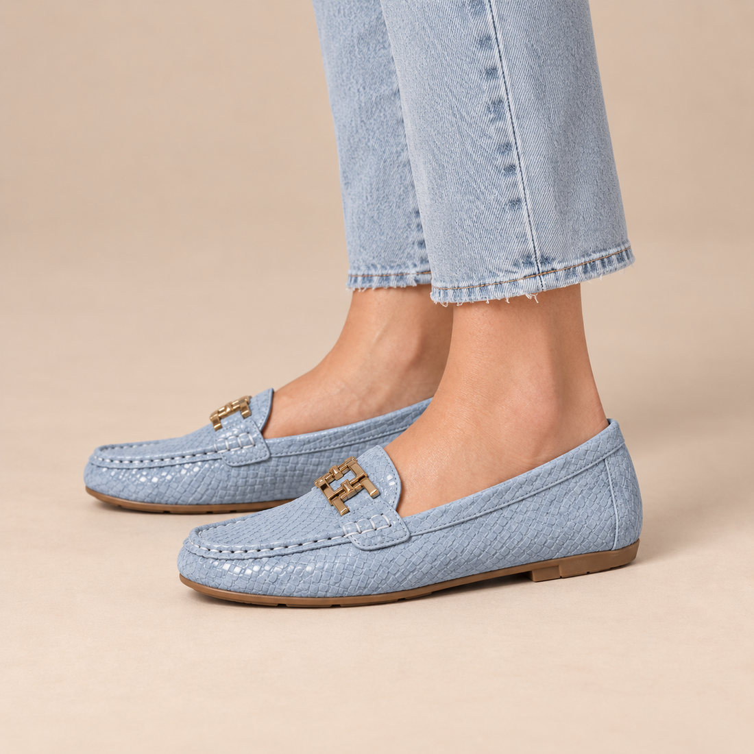 Loafers voor dames met gestructureerd bovenwerk voor dagelijks gebruik