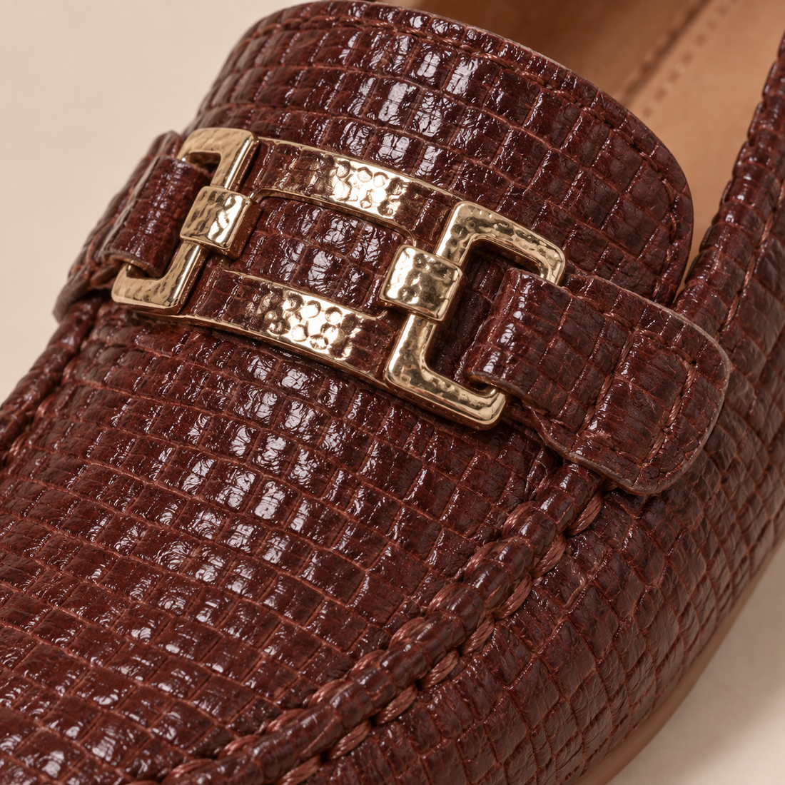 Loafers voor dames met gestructureerd bovenwerk voor dagelijks gebruik