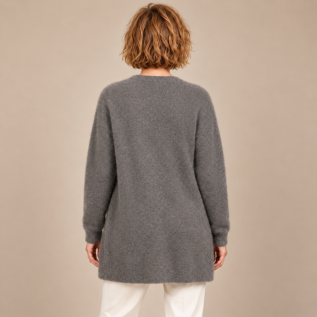 Damesvest met knoopsluiting, geribde boorden en zakken
