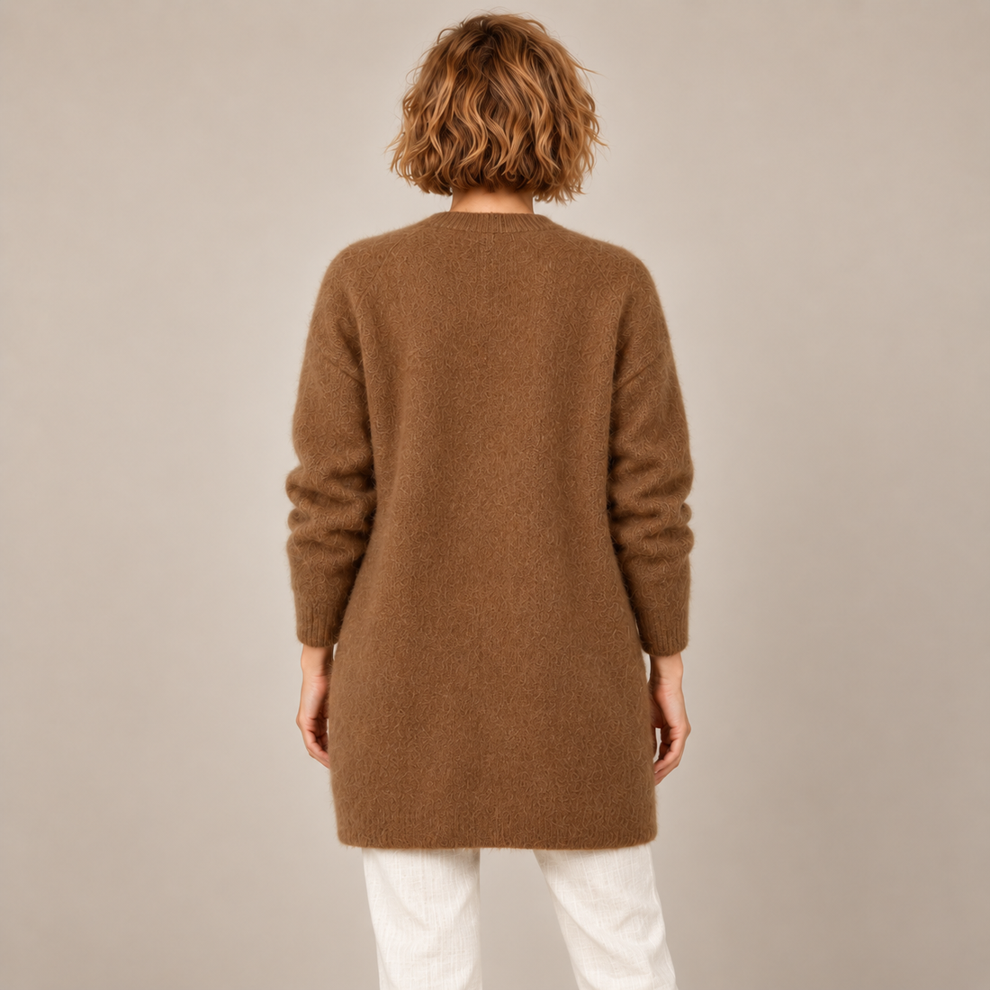 Damesvest met knoopsluiting, geribde boorden en zakken