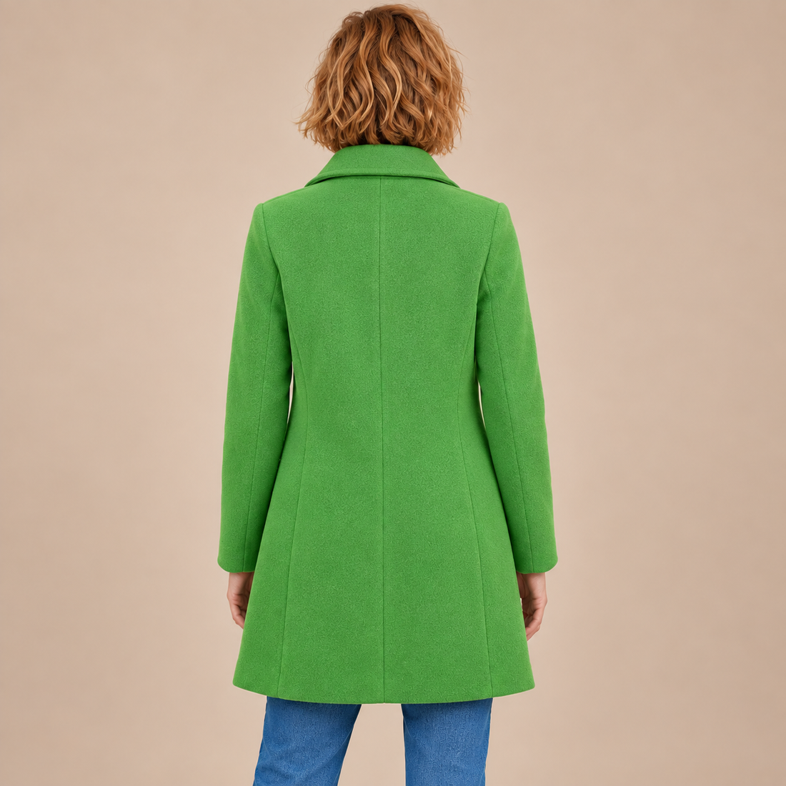 Lange winterjas voor dames met knoopsluiting en reverskraag