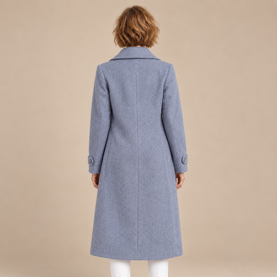 Lange damestrenchcoat met omslagkraag