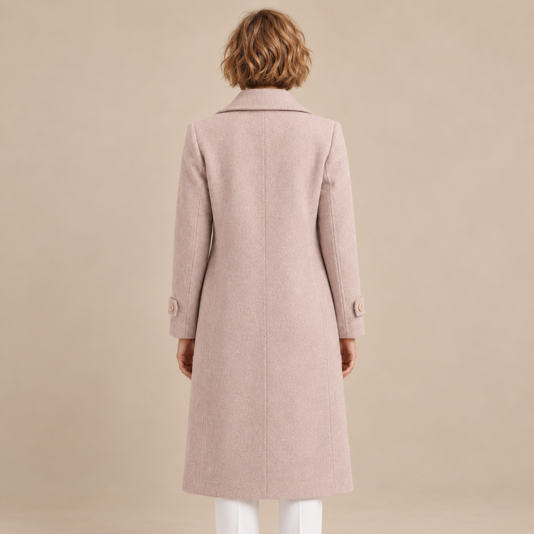 Lange damestrenchcoat met omslagkraag