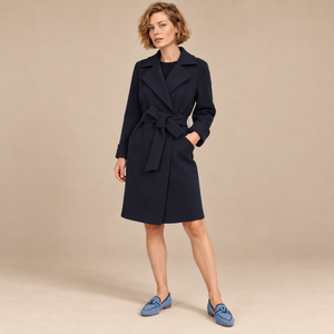 Damestrenchcoat met ceintuur en brede reverskraag